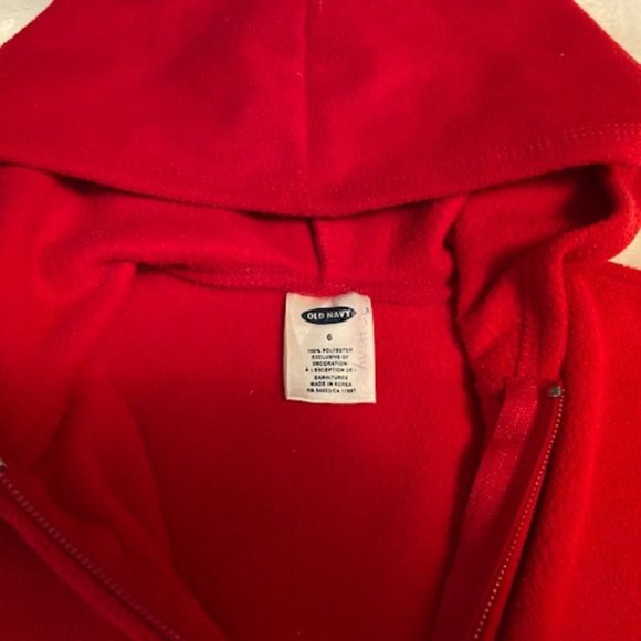 Old Navy Red Fleece Hoodie Vest Child Size 6 - Picture 3 of 9